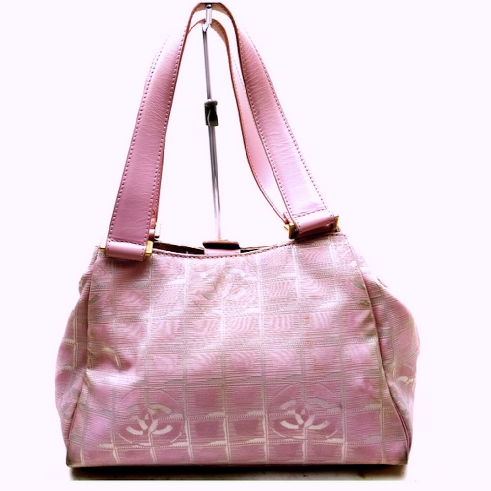 Chanel pink nylon tote Chanel handbag